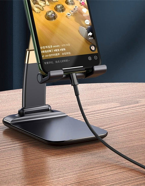 Load image into Gallery viewer, Foldable Metal Desktop Mobile Phone Stand For iPad iPhone 13 X Smartphone Support Tablet Desk Cell Phone Portable Holder Bracket
