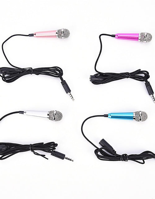 Load image into Gallery viewer, mini Portable 3.5mm Stereo Studio Mic KTV Karaoke Mini Microphone For Smart Phone Laptop PC Desktop Handheld Audio Microphone
