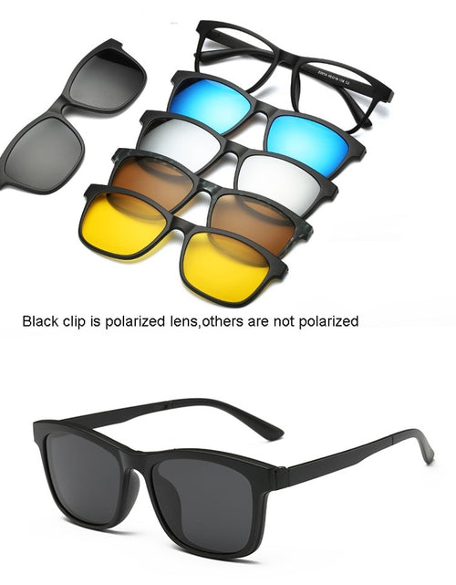 Load image into Gallery viewer, 6 In 1 Custom Men Women Polarized Optical Magnetic Sunglasses Clip Magnet Clip on Sunglasses Polaroid Clip on Sun Glasses Frame
