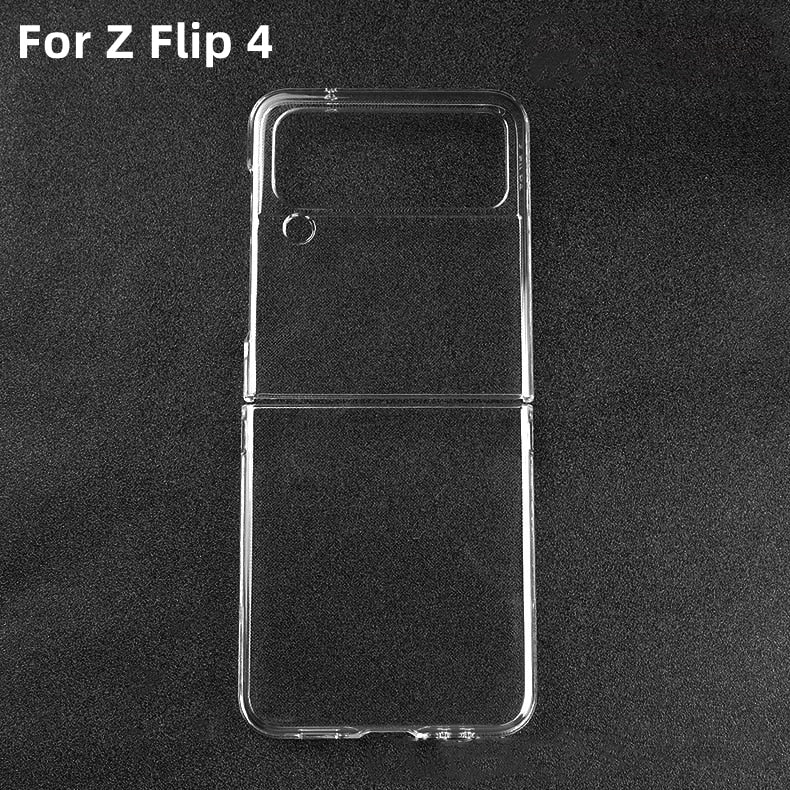 Case For Galaxy Z Flip 3 Flip 4 5G Transparent Hard PC Anti-knock Back Cover For Samsung Galaxy Z Flip3 Flip4 Case Bumper Shell