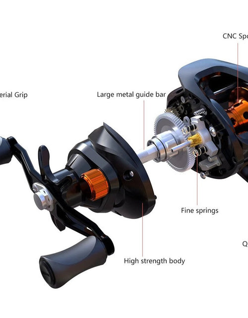 Load image into Gallery viewer, Lightweight Spool 6.3:1 Gear Ratio Baitcasting Fishing Wheel Baitcasting Reel 8kg Max Drag Saltwater High Speed Fishing Reel
