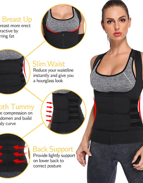 Load image into Gallery viewer, Sweat Waist Trainer Vest Slimming Corset for Weight Loss Body Shaper Sauna Suit Compression Shirt Belly Girdle Tops Shapewear
