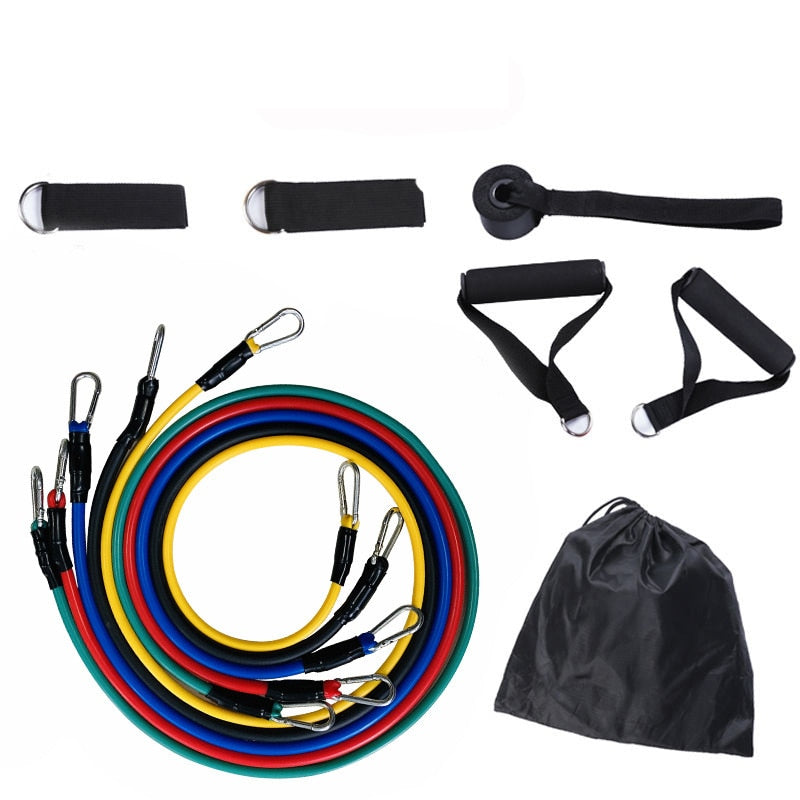 11 Pcs/Set Latex Resistance Band Training Exercise Tube Yoga Rope Pull Elastic Rubber Expander Fitness Equipment Belt