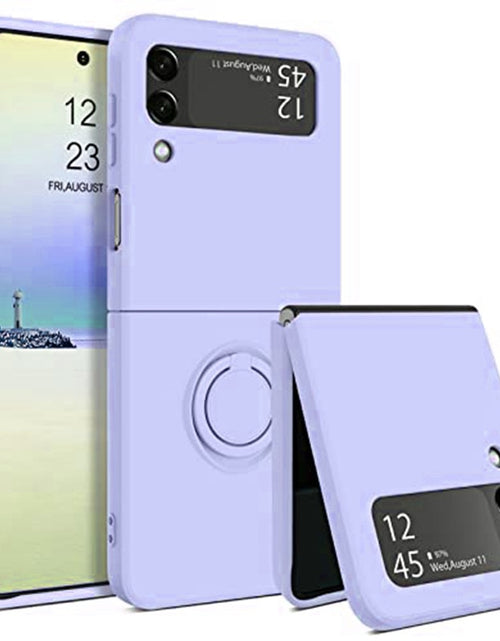 Load image into Gallery viewer, Ring Stand Magnetic Phone Case For Samsung Galaxy Z Flip 4 Flip 3 Bracket Skin Feel Silicone Cover For Samsung Z Flip4 3
