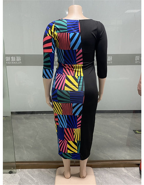 Load image into Gallery viewer, Plus Size Dress 5xl Women Summer Clothes Patchwork Loose Casual Elegant Maxi Dress Party New StyleWholesale Dropshipping
