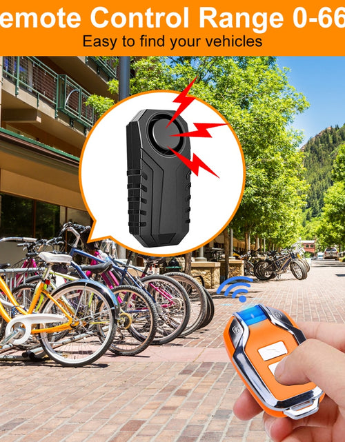 Load image into Gallery viewer, Wireless Bicycle Vibration Alarm IP55 Waterproof Motorcycle Alarm Remote Control Anti-theft Bike Detector Alarm System
