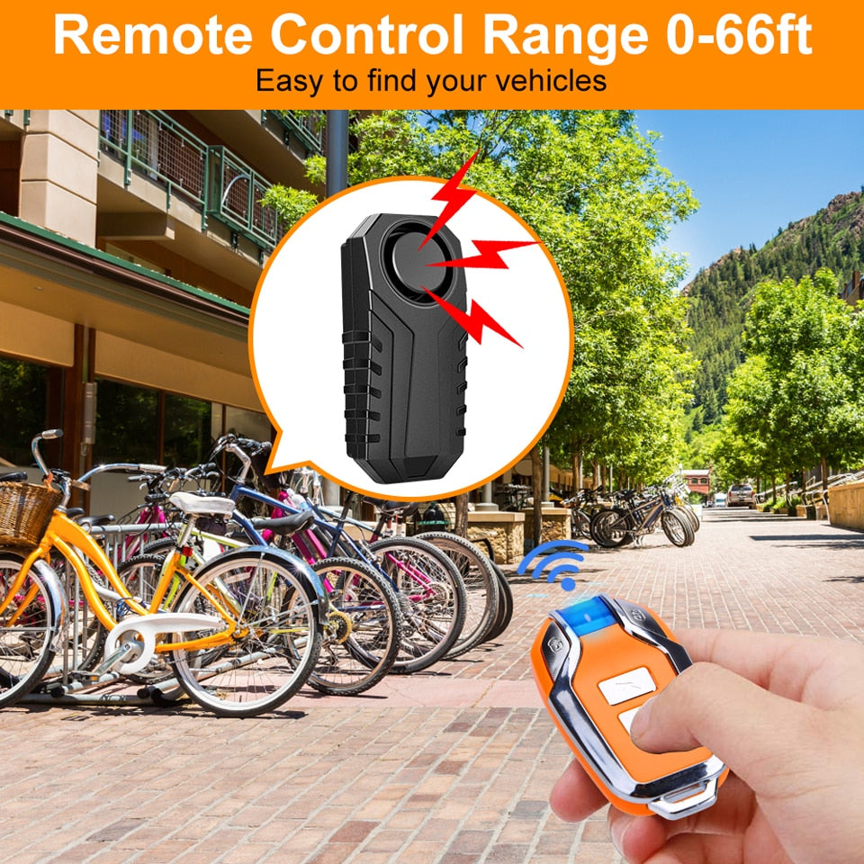 Wireless Bicycle Vibration Alarm IP55 Waterproof Motorcycle Alarm Remote Control Anti-theft Bike Detector Alarm System