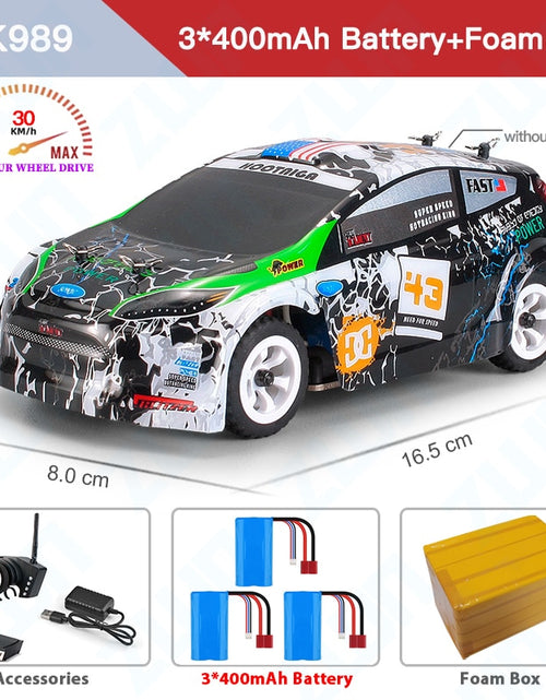 Load image into Gallery viewer, WLtoys 1/28 284131 K989 RC Car 2.4G Remote Control 4WD Offroad Race Car 30KM/H High Speed Competition Drifting Child Toys Gift
