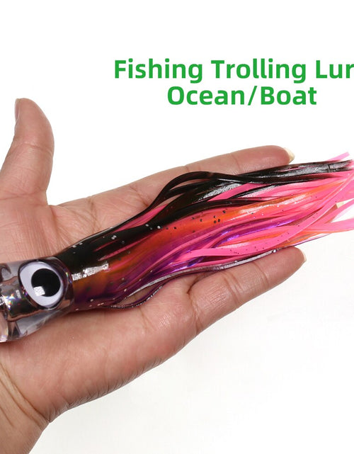 Load image into Gallery viewer, 1PCS Sea Fishing Lure 55g/17CM Boat Fishing Troll Bait Acrylic Resin Octopus Bionic Squid Fishing Bait Feather Skirt
