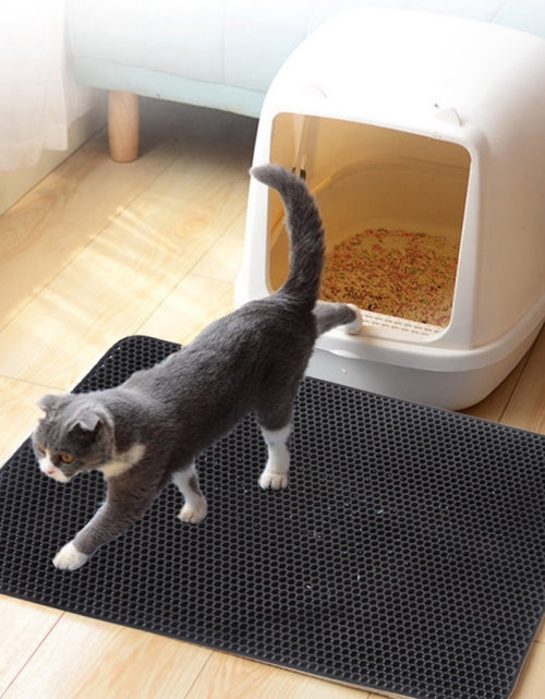 Load image into Gallery viewer, 1Pc Non-slip Pet Cat Litter Mat Double Layer Cat Litter Trapping Pets Mat Pad Bottom Waterproof Pet Litter Cat Mat Easy Clean
