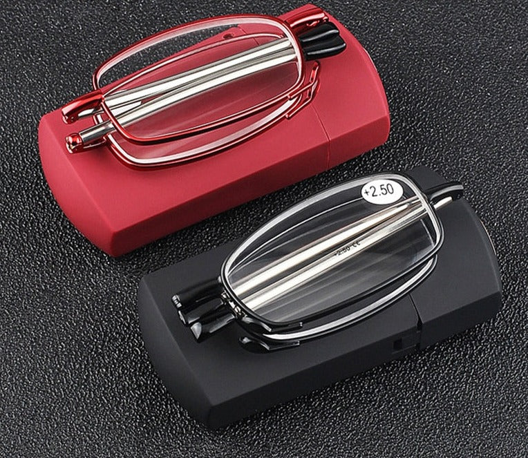 Portable Anti Blue Light Folding Reading Glasses With Case Men Women Telescopic Presbyopia Eyeglasses Elderly Glasses