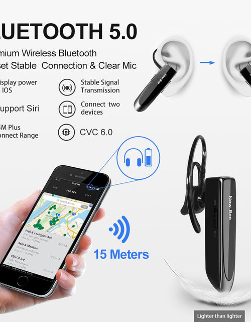 Load image into Gallery viewer, New Bee Bluetooth Headset V5.0 Wireless Earphones Headphones with Mic 24Hrs Earbuds Earpiece Mini Handsfree for iPhone xiaomi
