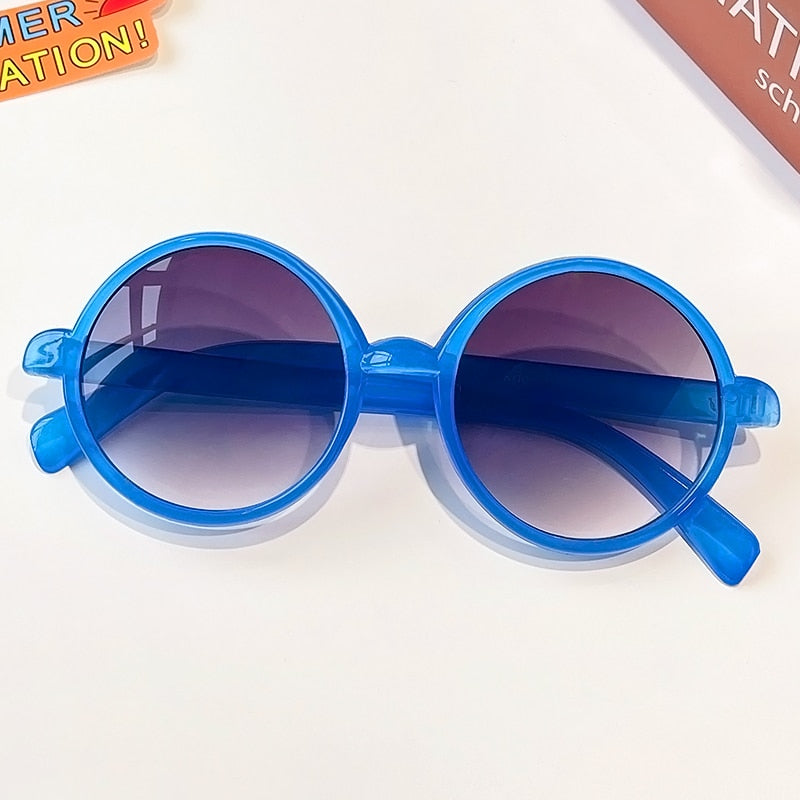 2022 Boy Girl Cute Cartoon Bear Shape Fashion Round Sunglasses Children Vintage Sunglasses UV Protection Classic Kids Eyewear