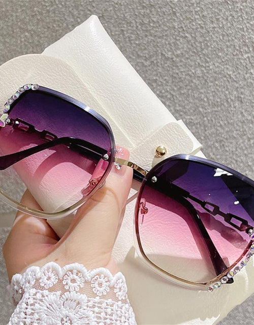 Load image into Gallery viewer, 2022 New Fashion UV400 Sunglasses Women High Quality Rhinestones Big Frame Sun Glasses Outdoor Sport Cycling Glasses Shades
