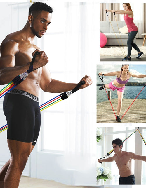 Load image into Gallery viewer, 11 Pcs/Set Latex Resistance Band Training Exercise Tube Yoga Rope Pull Elastic Rubber Expander Fitness Equipment Belt
