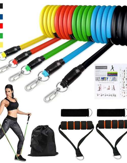 Load image into Gallery viewer, Resistance Bands Set Exercise Bands with Door Anchor Legs Ankle Straps for Resistance Training Physical Therapy Home Workouts
