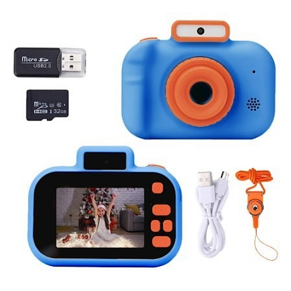 High-definition 4000W Front Rear Dual-camera 2 Inch HD IPS Screen Digital Kids Camera USB Charging with Lanyard Children&#39;s toys