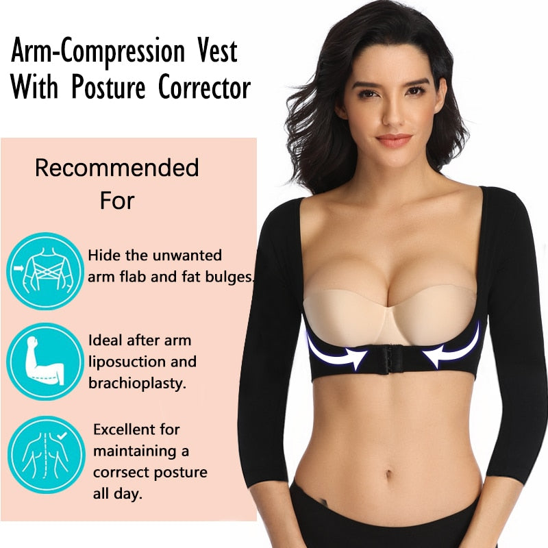 Upper Arm Shaper Post Surgical Slimmer Compression Sleeves Posture Corrector Tops Shapewear for Women Slimming Vest