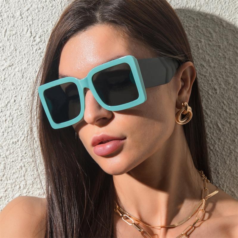 New Fashion Square Sunglasses 2022 New Women Men Vintage  UV400 Outdoor Cycling Sun Glasses Female Big Frame Travel Shades