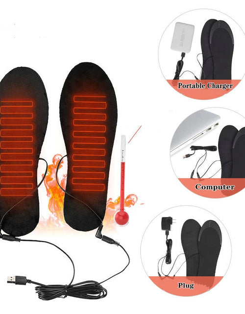 Load image into Gallery viewer, USB Heated Shoe Insoles Feet Warm Sock Pad Mat Electrically Heating Insoles Washable Warm Thermal Insoles Unisex
