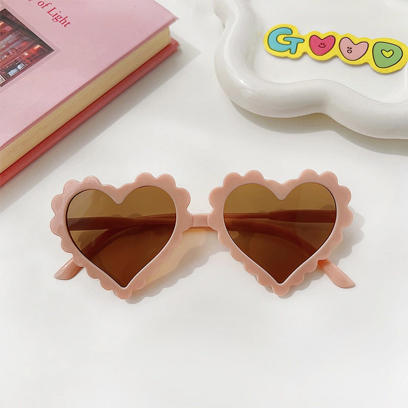 2023 New Kids Cartoon Heart Sunflower Fruit Rabbit Ears Sunglasses Girls Boy Children Outdoor Round Polarized UV400 Sun Glasses