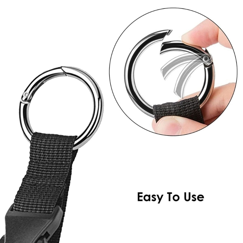 Hot Sale Portable Black Nylon Anti-theft Luggage Strap Holder Gripper Add Bag Handbag Clip Use To Carry