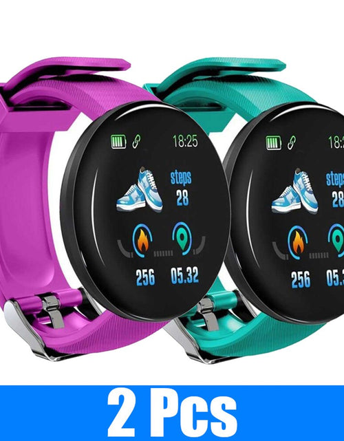 Load image into Gallery viewer, 2Pcs D18 Smart Watch Men and women digital Watch Bluetooth Sports fitness tracker pedometer D18S smart watch for Android iOS
