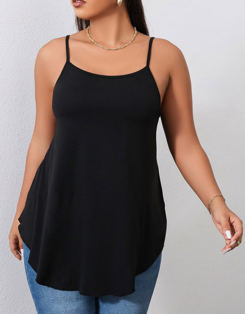 Load image into Gallery viewer, Black Plus Size Camis for Woman Camisole Large Big Size Tank Top Female Sleeeless Blouses V Neck Solid Casual Tee Clothing
