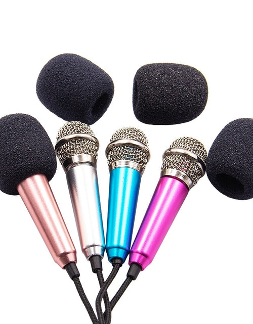 Load image into Gallery viewer, mini Portable 3.5mm Stereo Studio Mic KTV Karaoke Mini Microphone For Smart Phone Laptop PC Desktop Handheld Audio Microphone
