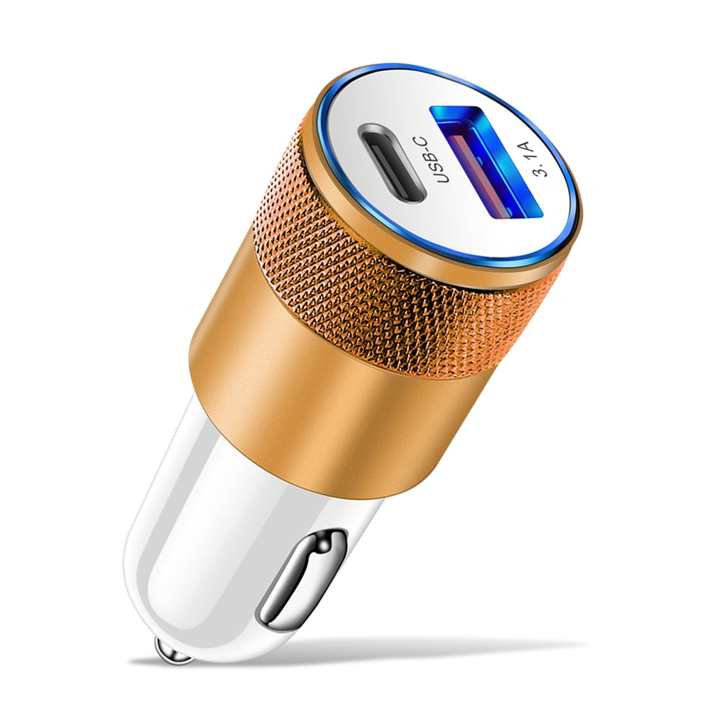 70W PD Car Charger USB Type C Fast Charging Car Phone Adapter for iPhone 14 13 12 Xiaomi Huawei Samsung S21 S22 Quick Charge