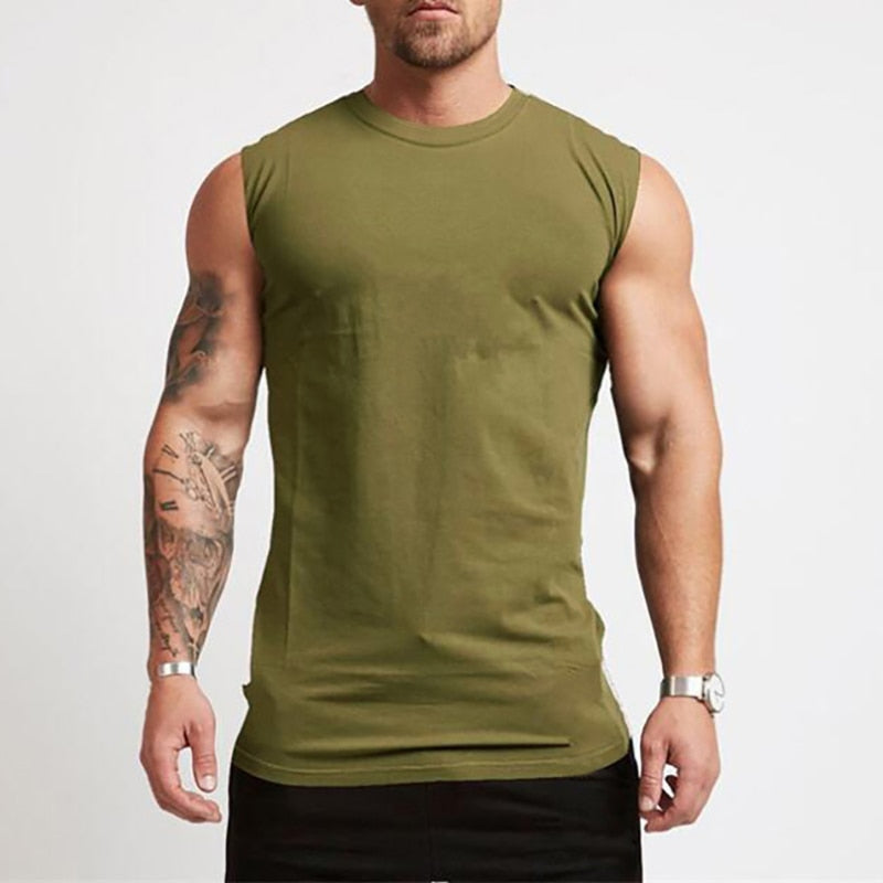 2020 Gym Workout Sleeveless Shirt Tank Top Men Bodybuilding Clothing Fitness Mens Sportwear Vests Muscle Men Tank Tops