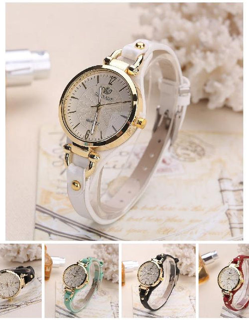 Load image into Gallery viewer, Women Casual Watches Round Dial Rivet PU Leather Strap Wristwatch Ladies Analog Quartz Watch Gifts Accessories
