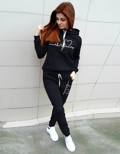 Load image into Gallery viewer, Autumn Women&#39;s Tracksuit Female Pullover Hoodies Jogging Pants 2 Piece Set Women Sweatshirt Sports Clothing Winter Warm Outfits
