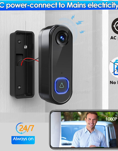 Load image into Gallery viewer, TUYA Video Doorbell WiFi  Wireless Outdoor Door Bell Camera AC DC Power 1080P Video Door Phone Waterproof IP65 Alexa Google Home
