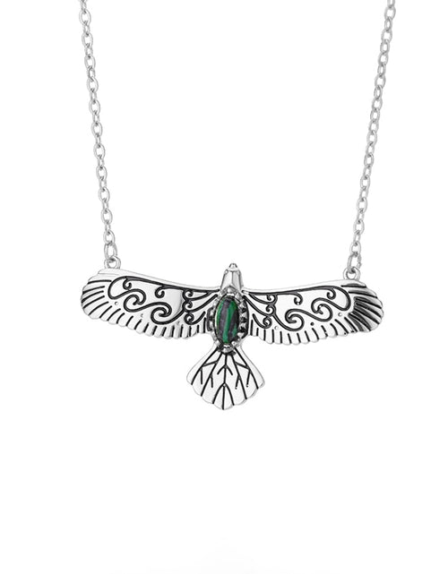 Load image into Gallery viewer, Green Stone Opal Eagle Pendant Necklace for Women Men Goth Gold Plated Stainless Steel Necklaces 2023 Trend Aesthetic Jewelry
