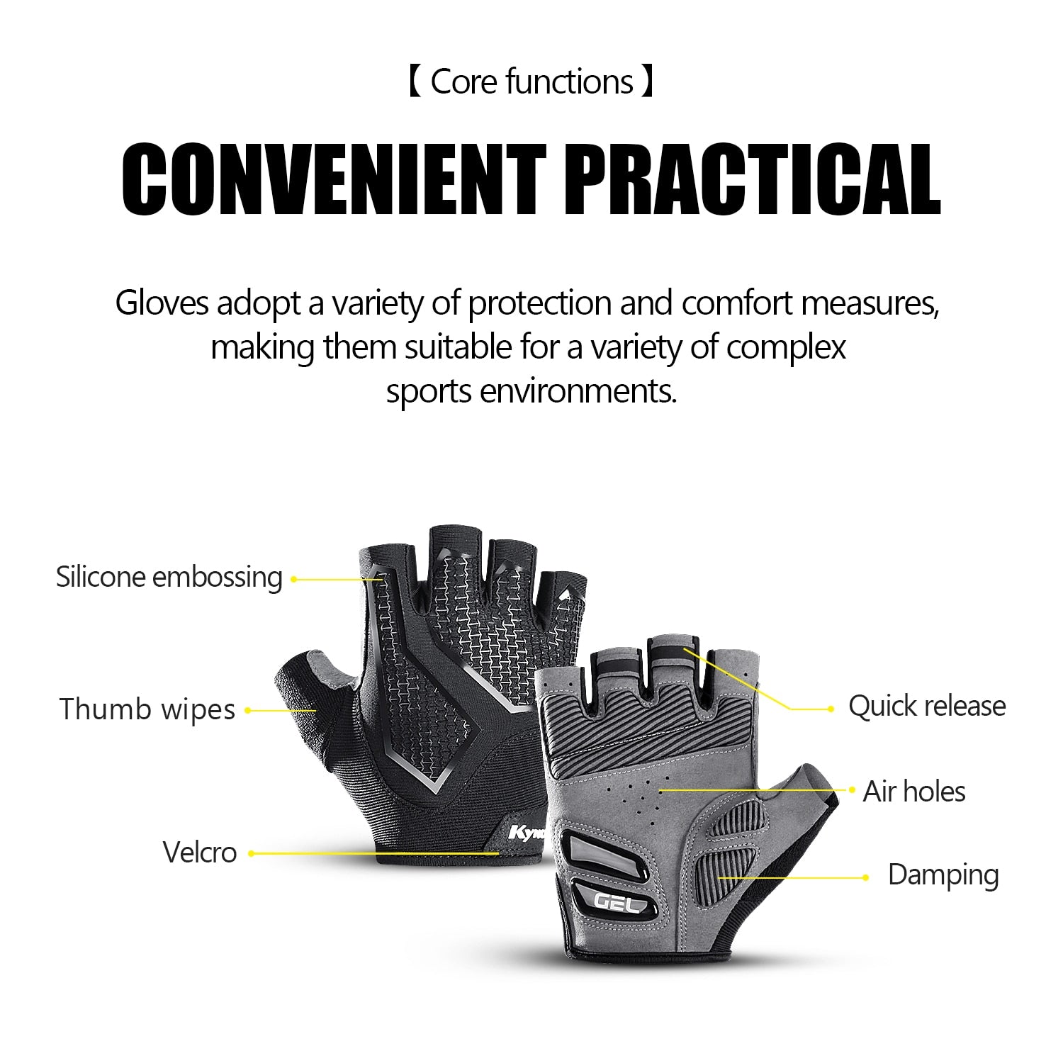 New Half-Finger Men&#39;S And Women&#39;S Cycling Gloves Liquid Silicone Shock-Absorbing Breathable Sports Bike Fitness Gloves