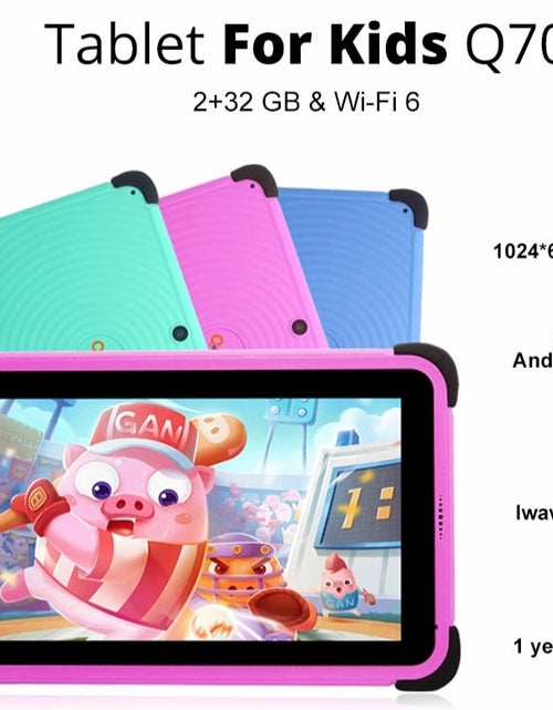 Load image into Gallery viewer, Kids Tablet Android 11 2GB 32GB Quad Core WIFI6 Google Play Children Tablets for Kiddies Educational Gift 3000mAh Q7
