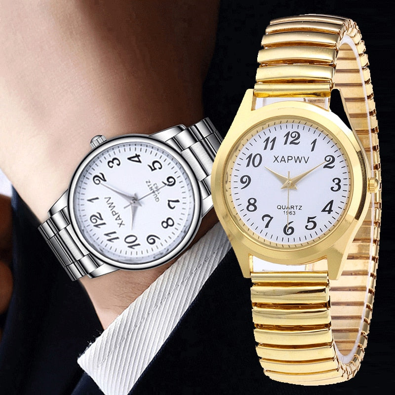 Women Men Watch Flexible Elastic Band Quartz Wrist Watch Steel Strap Couple Watch Gift