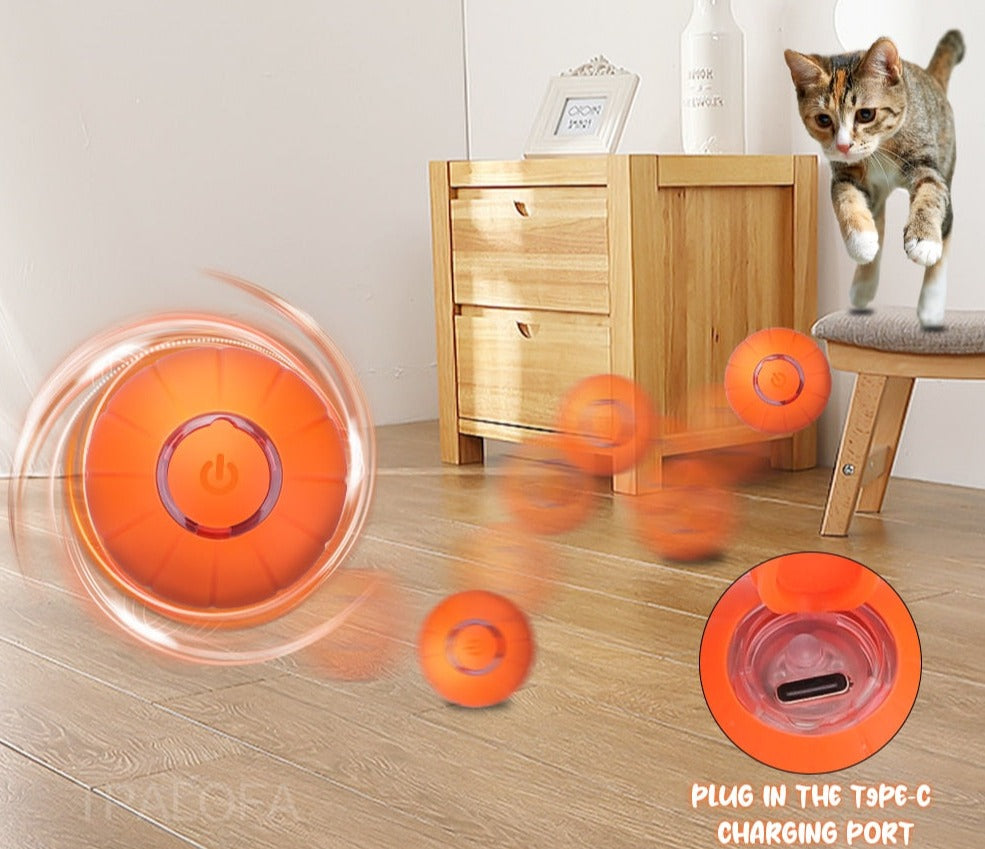 Pet Smart Cat Toy Electric Automatic Bounce Cat Ball Silicone Cat Interactive Toys Self-moving Kitten Toys for Indoor Playing