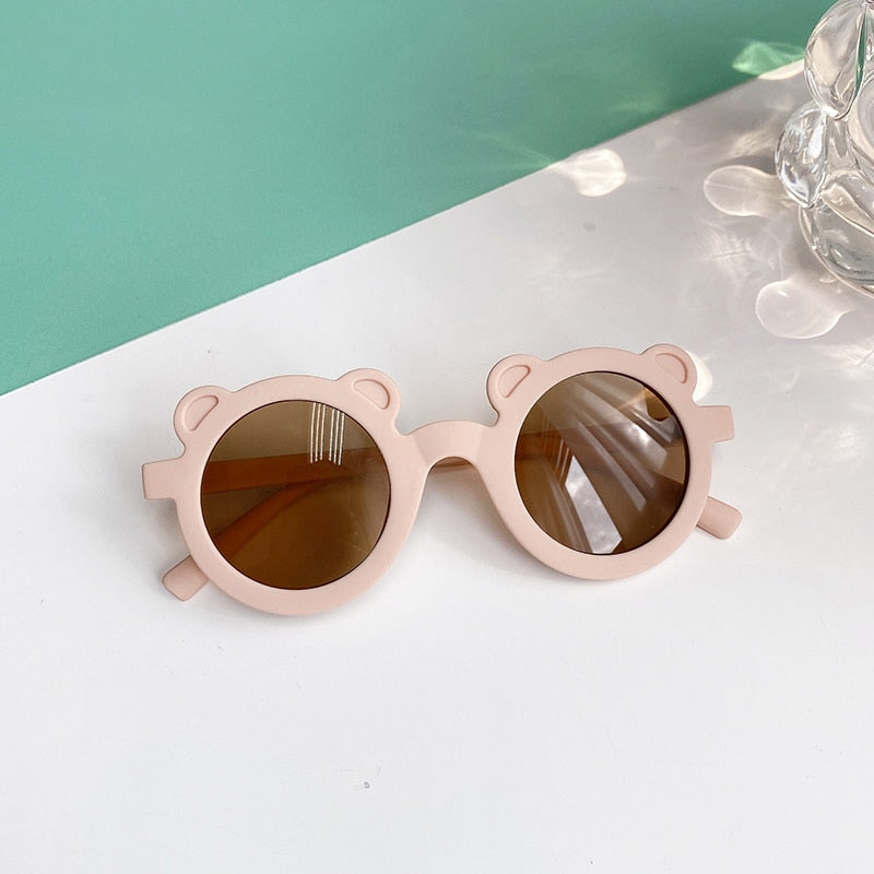 2022 Boy Girl Cute Cartoon Bear Shape Fashion Round Sunglasses Children Vintage Sunglasses UV Protection Classic Kids Eyewear