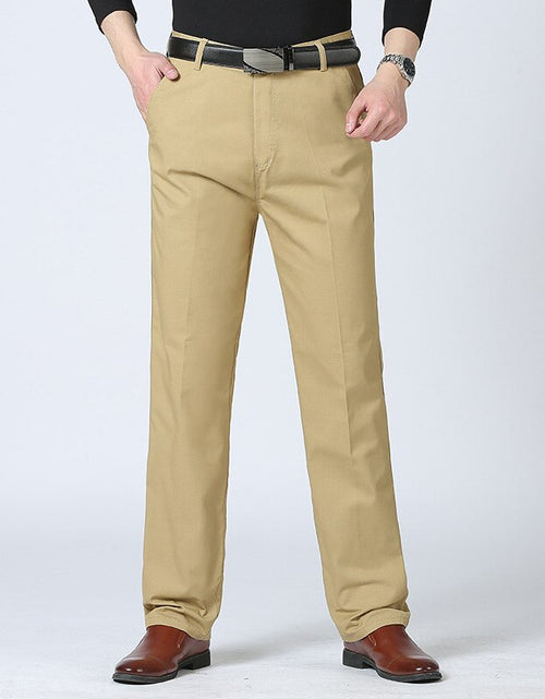 Load image into Gallery viewer, Men  Trouser Thin Middle-Aged And Elderly Casual Men Trousers High-Waist Straight-Leg Man Trousers Father
