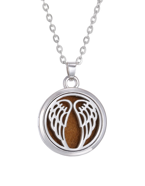 Load image into Gallery viewer, Tree of Life Aromatherapy Necklace Perfume Essential Oil Diffuser Open Stainless Steel  Locket Pendant Aroma Diffuser Necklace
