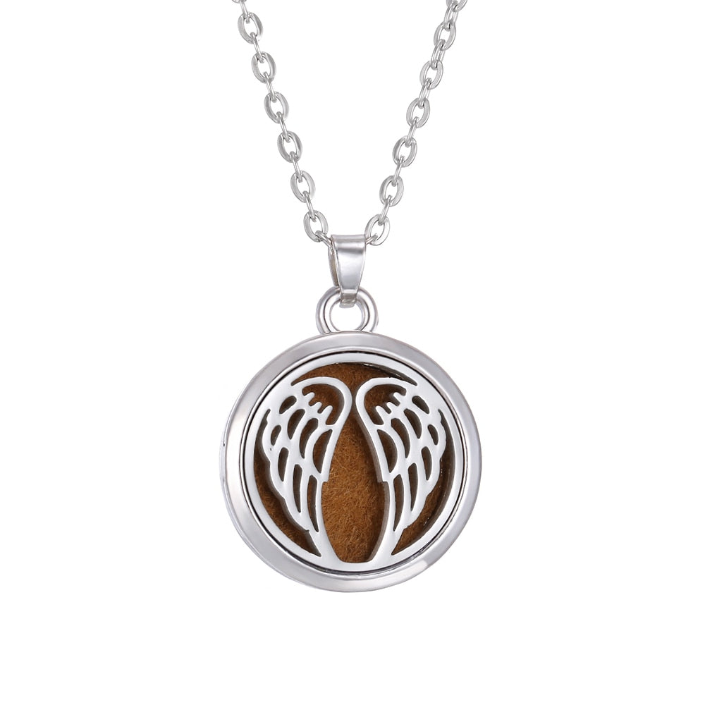 Tree of Life Aromatherapy Necklace Perfume Essential Oil Diffuser Open Stainless Steel  Locket Pendant Aroma Diffuser Necklace