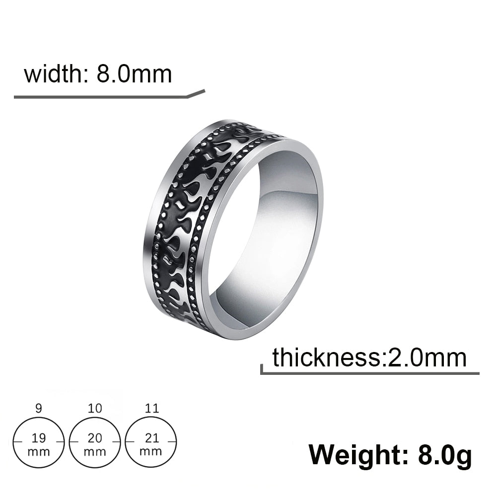 Stainless Steel Ring for Men Women 8MM Wide Geometric Casual Finger Rings 2023 Fashion Jewelry Wedding Gift for Lover