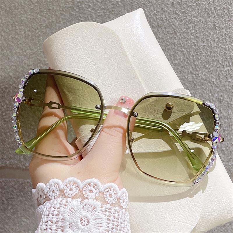 2022 New Fashion UV400 Sunglasses Women High Quality Rhinestones Big Frame Sun Glasses Outdoor Sport Cycling Glasses Shades