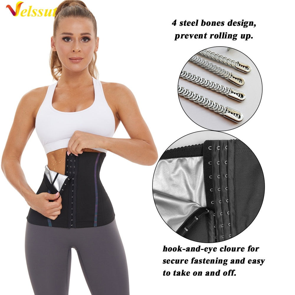 Sauna Waist Trainer for Women Hot Sweat Girdle Weight Loss Belly Belt Tummy Control Lady Body Shaper Fat Burning Workout