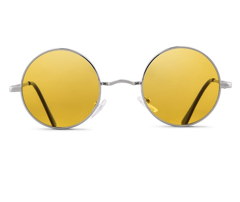 Round Sunglasses Men Polarized UV400 High Quality Brand Design Vintage Retro Circle Frame Sun Glasses Women Yellow Lens 801B