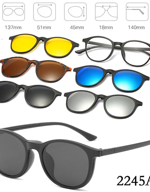 Load image into Gallery viewer, 6 In 1 Custom Men Women Polarized Optical Magnetic Sunglasses Clip Magnet Clip on Sunglasses Polaroid Clip on Sun Glasses Frame
