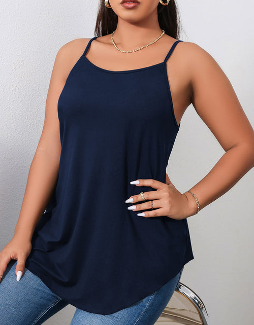 Load image into Gallery viewer, Black Plus Size Camis for Woman Camisole Large Big Size Tank Top Female Sleeeless Blouses V Neck Solid Casual Tee Clothing
