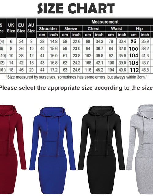 Load image into Gallery viewer, 2022 Spring Autumn Sweatshirt Long-Sleeved Dress Woman Clothing Hooded Collar Pocket Simple Casual Lady Dress Sweatshirt
